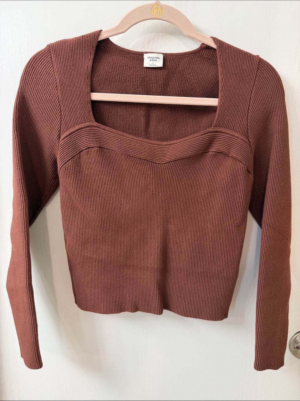 Abercrombie & Fitch Women's Rust Ribbed Sweater